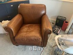 Brown Tan Leather Armchair Chair