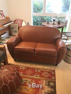 Brown/Tan leather Jazz Club sofa by Made. Com. Vintage/retro/mid-century style