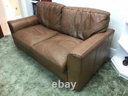 Brown leather 2 Seater sofa By Halo The Vintage Tanning Company