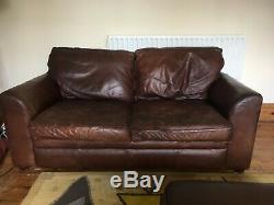 Buffalo Leather Halo, 2 sofa's, chair and foot stool, Vintage Tanning Company