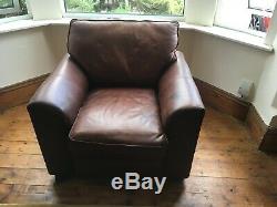 Buffalo Leather Halo, 2 sofa's, chair and foot stool, Vintage Tanning Company