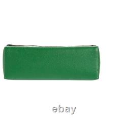 Burberry Medium Note Vintage Check & Leather Crossbody Shoulder Bag Green NWT