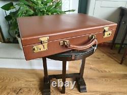 CHENEY ENGLAND Leather Leather Briefcase Vintage Antiqu Tan Brown Office Travel