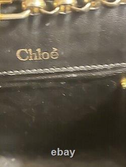 CHLOE Vintage Leather Gold Chain Black Shoulder Bag