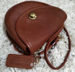 COACH 1990s Vintage Leather Mini Belt Bag Crossbody British Tan RARE