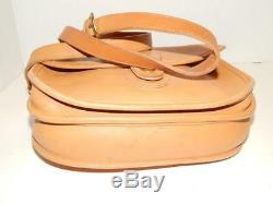 COACH Prairie Bag 9954 Tan Crossbody All Leather Vintage Flap Over Turn Lock Bag