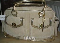 COACH RARE VINTAGE LIMITED EDITION Tan Leather Side Pocket Satchel 3681 Gift Box