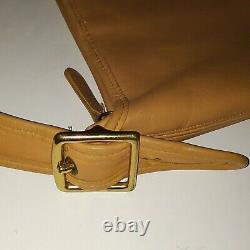 COACH Vintage 9085 Duffle Feed Large British tan Leather USA Bucket Shoulder Bag