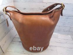 COACH Vintage British Tan Leather Large Duffle Sac Glue-In Registration EVC