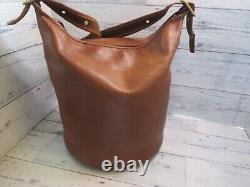 COACH Vintage British Tan Leather Large Duffle Sac Shoulder Bag #9085 EVC