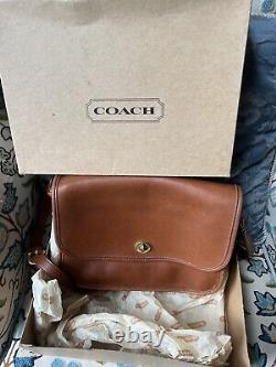 COACH Vintage City Bag Front Flap British Tan Shoulder/Crossbody WithBox