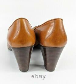 Celine Paris Vintage Tan Leather Mid Heel Slip On Shoes Uk 5 Eu 38