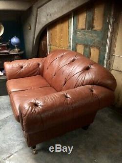 Chesterfield 2 Seater Sofa Tan Thomas Lloyd leather Vintage DEL AVL