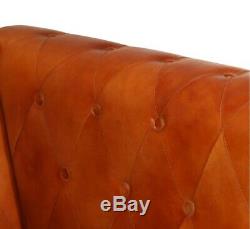 Chesterfield 2 Seater Sofa Vintage Tan Leather Sette Small Office Luxury Couch