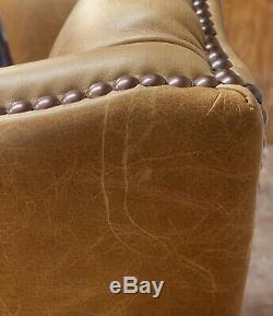 Chesterfield Georgian Wing Chair in Vintage Tan Leather