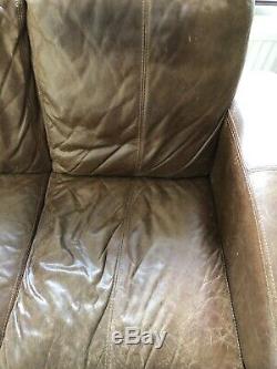 Chesterfield Leather vintage & distresse 3 Seater Sofa tan brown