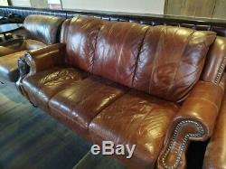 Chesterfield Leather vintage & distressed 3 Seater Sofa tan brown (Collection)