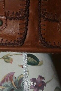 Chloé Vintage 2005 Natural Tan Calfskin Leather & Brass Small Shoulder Bag Chloe