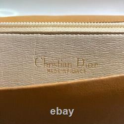 Christian Dior Womens Tan Leather Adjustable Shoulder Crossbody Bag Vintage