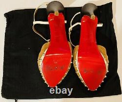 Christian Louboutin Vintage Slingback Pumps Leather Tan Suede EU39 Womens Shoes