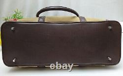 Coach Light Tan Suede Leather Trim Double Handle Tote Bag Vintage #5121