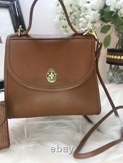Coach Regina Vintage Leather 9983 Handle Crossbody Top Tan Purse Bag Wallet Also