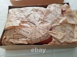 Coach Vintage Nos British Tan Leather Briefcase Tote In Original Box