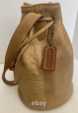 Coach Vintage Sonoma Natural Saddle Pebble Drawstring Bucket Bag