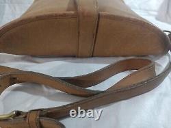 Coach Vintage Tan Leather Binocular Crossbody Push Spring Lock Closure Bag