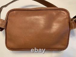 Coach Vintage Tan Leather Turnlock 2-Pocket Fanny Pack Waist Belt Hip Bag Purse