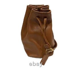 Coach Vintage Womens Legacy Drawstring Bucket Bag Purse British Tan Leather 9165