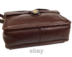 Coach Willis #9927 Mahogany Brown Glove Tanned Leather Turnlock Bag Purse Vtg