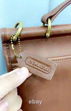 Coach vintage station bag/handbag satchel British tan leather Y2K