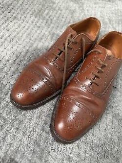 Crockett & Jones Brogues Shoes Vintage Brown Tan Leather Uk 8