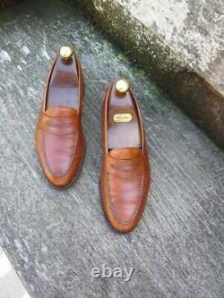 Crockett & Jones Loafers Shoes Vintage Brown Tan Leather Uk7 Mens Good Condition