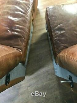 DFS Caesar Leather Corner Sofa 4 Seater Tan Brown Right Chaise £90 DELIVERY