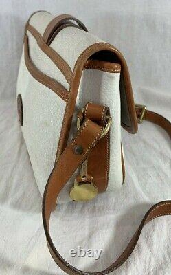 DOONEY and BOURKE Equestrian Authentic Vintage White and Tan Leather Trim