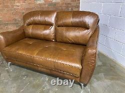 Dalton Tan Brown Leather Vintage 2 Seater Sofa Rrp £1799
