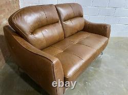 Dalton Tan Brown Leather Vintage 2 Seater Sofa Rrp £1799