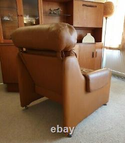 Danish Tan Leather Lounge Chair MCM Vintage Retro 20th Mid-Century Modern
