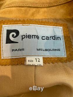 Designer Pierre Cardin VTG Amazing Tan Suede Leather Women's Cape Coat