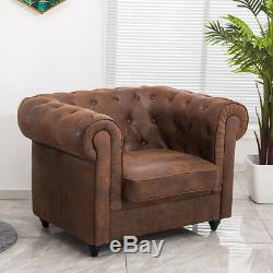 Distressed Tan Chesterfield Leather Vintage Armchair Club Chair Upholstered Sofa