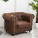 Distressed Tan Chesterfield Leather Vintage Armchair Club Chair Upholstered Sofa