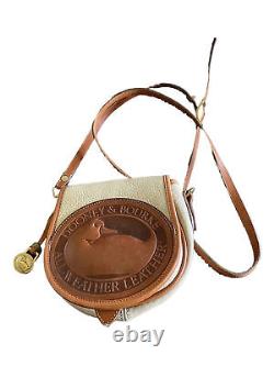 Dooney And Bourke Large Duck Crossbody Vintage Purse Small Size Tan Leather USA