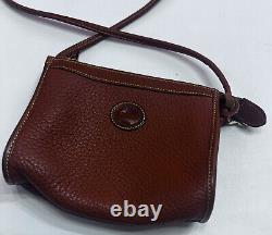 Dooney & Bourke Crossbody Bag Brown Vintage Rare Pebbled Leather Tan Purse