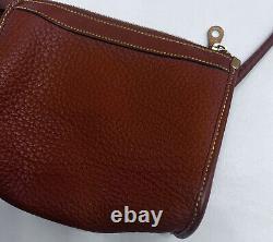 Dooney & Bourke Crossbody Bag Brown Vintage Rare Pebbled Leather Tan Purse