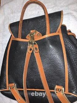 Dooney & Bourke VTG Canyon All-Weather Leather Backpack Black & Tan