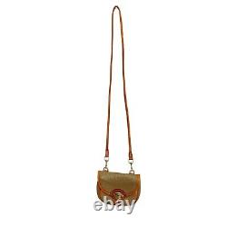 Dooney & Bourke Vintage Cavalry Belt Bag Leather Mini Cross Body purse Taupe Tan