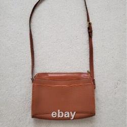 Dooney and Bourke Vintage Leather Brown Tan Crossbody Shoulder Bag