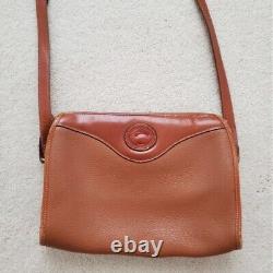 Dooney and Bourke Vintage Leather Brown Tan Crossbody Shoulder Bag